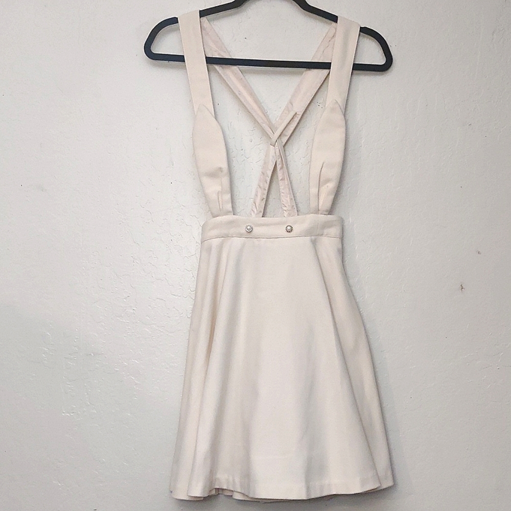 Kawaii Fairy Kei Style Pale Pastel Yellow Overall Skirt